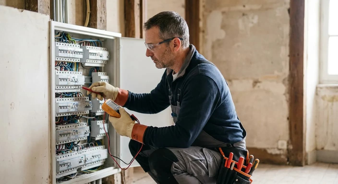 Électricien en intervention — Île-de-France